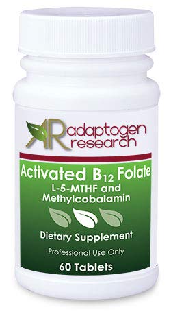 2 Bottles of Activated B12 Folate 60 lozenges · High Potency L-5-MTHF and Methylcobalamin · by Adaptogen Research Pharmaceutical Grade