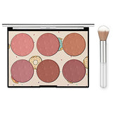 KYDA 6 Colors Face Blush Palette,Light Luxury Blush Palette Matte Blush Powder Bright Shimmer Face Blush,Contour and Highlight Blush Palette with Blush Brush, by Ownest Beauty-Set A