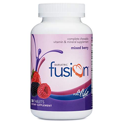 Bariatric Fusion Mixed Berry Complete Chewable Bariatric Multivitamin with Iron for Bariatric Surgery Patients Including Gastric Bypass and Sleeve Gastrectomy, 120 Tablets