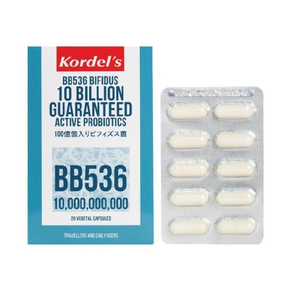 KORDEL'S BB536 Bifidus 10 Billion Active Probiotics x 20 Vegetal Capsules