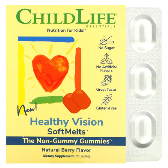 ChildLife, Healthy Vision SoftMelts, Natural Berry, 27 Tablets
