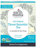 Earth Mama Organic Throat Smoothie Tea | Formulated Without Licorice So It's Perfect for Kids & during Pregnancy, 16Count