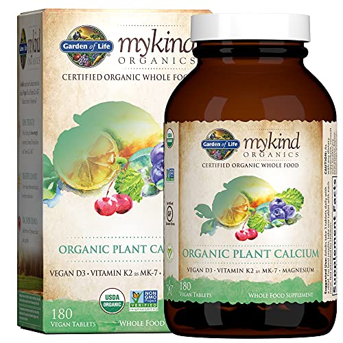 Garden of Life mykind Organics Plant Calcium Supplement Made from Whole Foods with Magnesium, Vitamin D as D3, and Vitamin K as MK7 for Bone Health, Teeth & Joint Support, Gluten-Free - 60 Day Count