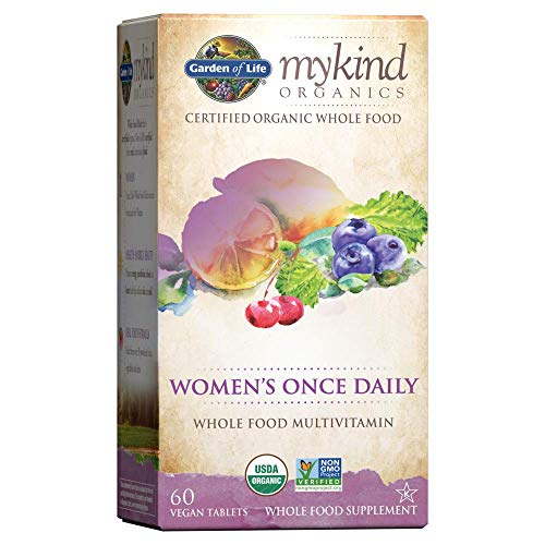 Garden of Life Multivitamin for Women - mykind Organics Women's Once Daily Multi - 60 Tablets, Whole Food Multi with Iron, Biotin, Vegan Organic Vitamin for Women's Health, Energy Hair Skin and Nails