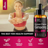 Liquid Korean Panax Ginseng Extract - High in Ginsenosides - Made in USA - Organic Ginseng for Immune Support, Energy Boost & Cognitive Function Improvement - Energy & Focus Increase for Women & Men