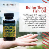 Freshfield Vegan Omega 3 DHA Supplement: 2 Month Supply. Premium Algae Oil, Plant Based, Sustainable, Mercury Free. Better Than Fish Oil! Supports Heart, Brain, Joint Health - with DPA (Natural, 60)