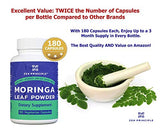 180 Capsules Organic Moringa Oleifera. Ultra-Premium. Provides an All Natural Energy Boost and Multi-Vitamin. A Raw Superfood, Vegan, No GMO and Gluten Free.