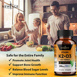 (2-Pack) Vitamin K2 (MK7) with Vitamin D3 Supplement with BioPerine - K2D3 Comlex 3-in-1 Formula Support for Your Heart, Bones & Joints | Vegan, GMO & Gluten Free -120 Veggie Capsules