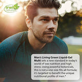 Irwin Naturals Men's Living Green Liquid-Gel Multi - 70 Essential Nutrients, Full-Spectrum Vitamins, Wholefood Blend - Targeted Adrenal & Brain Support - 90 Liquid Softgels