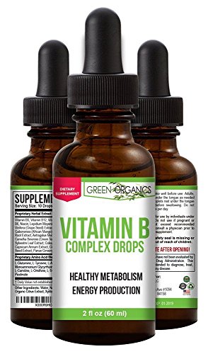 Green Organics Vitamin B Complex Liquid Drops to Support Energy, Vitality, and Immunity Health (2 Fl Oz)