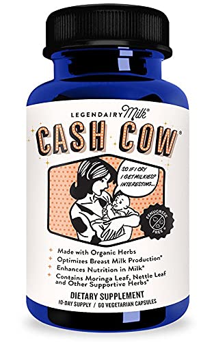 Legendairy Milk® Cash Cow® - Contains Alfalfa and Moringa - FENUGREEK FREE - Certified Organic by QAI, Certified Vegan, Non-GMO Project Verified, Certified Halal, and Certified Kosher