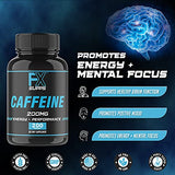 Fx Supps Caffeine 200 mg Pills (2-Pack, 200 Capsules) Fast Acting Energy Supplement for Men and Women | Improves Physical & Mental Focus, Stimulates Memory | Quick Energy Boost & Increases Metabolism