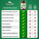 Zazzee USDA Organic Milk Thistle Extract Capsules, 120 Vegan Capsules, 7500 mg Strength, 80% Silymarin Flavonoids, Potent 30:1 Extract, USDA Certified Organic, Vegan, Non-GMO and All-Natural