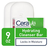 CeraVe Hydrating Cleanser Bar | Soap-Free Body and Facial Cleanser with 5% Cerave Moisturizing Cream | Fragrance-Free | 2-Pack, 4.5 Ounce Each