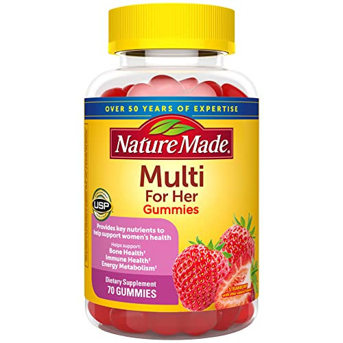 Nature Made Multivitamin For Her, Womens Multivitamin for Daily Nutritional Support, Multivitamin for Women, 70 Gummies, 35 Day Supply