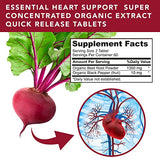 USDA Plant.O Premium Organic Beet Root Tablets [1350mg Beets Powder] with Black Pepper for Extra Absorption - Nitric Oxide Supplement for Heart Health, Blood Pressure & Athletic Performance