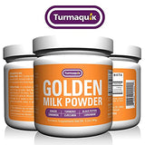 Organic Golden Milk Turmeric Powder Mix (90 Servings) + Superfood Blend of Ginger, Black Pepper, Curcumin, Cinnamon, Cardamom - Anti Inflammatory, Non-GMO, Vegan, Keto, Ayurvedic - Turmaquik