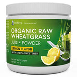 Dr. Berg's Organic Raw Wheat Grass Juice Powder with Kamut - Natural Lemon Flavor - Rich in Vitamins, Chlorophyll & Trace Minerals - BioActive Dehydration & Ultra-Concentrated Nutrients (1 Pack)