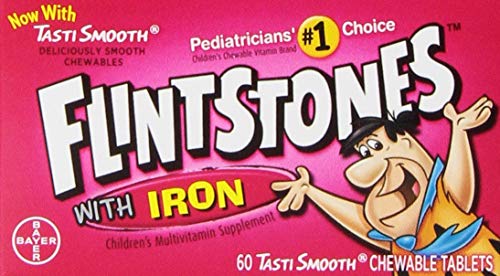 Flintstones Chewable Kids Vitamins with Iron, Multivitamin for Kids & Toddlers with Vitamin D, Vitamin C & more, 60ct