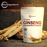 Maximum Strength Organic Korean Ginseng Root 200:1 Powder, 4 Ounce, Red Panax Ginseng Powder, Active Ginsenosides to Support Energy, Immune System, Mental Health & Physical Performance