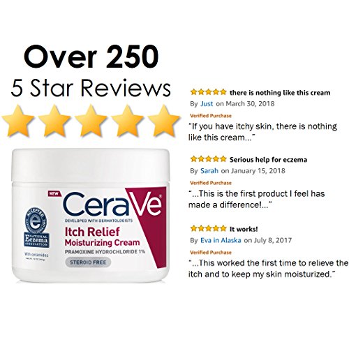 CeraVe Moisturizing Cream for Itch Relief | 340gram | Dry Skin Itch Relief Cream with Pramoxine Hydrochloride | Fragrance Free