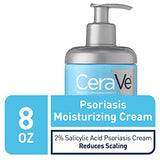 CeraVe Moisturizing Cream for Psoriasis Treatment | 8 Oz | With Salicylic Acid & Urea for Dry Skin Itch Relief | Fragrance Free