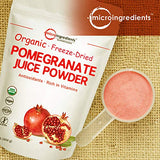 Organic Pomegranate Juice Powder, 1 Pound (91 Serving), Freeze Dried & Cold Pressed, Natural Vitamin C (Immune Vitamin), Support Immune System, Organic Flavor for Smoothie & Beverage, Vegan