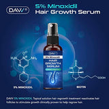 5% Minoxidil Hair Growth Serum For Men And With Biotin Hair Regrowth Treatment For Stronger Thicker Longer Hair help to Stop Thinning and loss hair 60Ml 1 Month supply