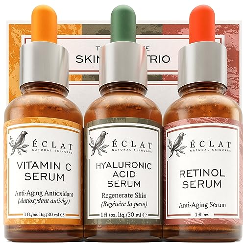 Facial Serum Care Set - Vitamin C Serum + Hyaluronic Acid + Retinol for Face Serum - Anti Aging Face Serum for Women, Vitamin C for Face Serum, Hyaluronic Acid Serum for Face, Retinol Serum for Face