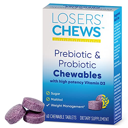 Chewable Probiotic with Vitamin D for Goal Weight Management + Immune Support with 10 Billion CFU in Each Berry Flavored Chew + No Added Sugar & 30-Day Supply (60 Chewables)