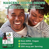 Potassium Iodide | Iodine Supplement | 1 Year Supply | Iodine Drops | USDA Organic | Nascent Iodine | Vegan | Packaging May Vary | 1 Fl Oz