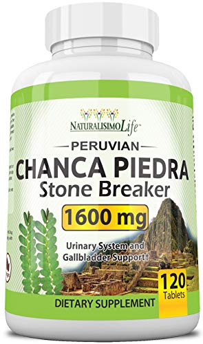 Chanca Piedra 1600 mg - 120 Tablets Kidney Stone Crusher Gallbladder Support Peruvian Chanca Piedra Made in The USA