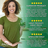 Zazzee USDA Organic Spirulina Powder 2.2 Pounds (1 KG), 303 Servings, 100% Pure and Non-Irradiated, Vegan, All-Natural, and Non-GMO, Mess-Free Wide Mouth Container, Fresh Smell and Neutral Taste