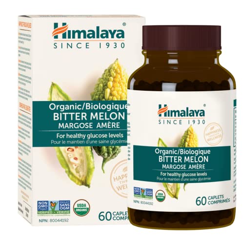Himalaya Organic Bitter Melon / Karela for Balanced Blood Sugar Support, 660 mg, 60 Caplets, 1 Month Supply