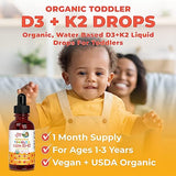 MaryRuth Organics Vitamin D3 | K2 | Drop | Liquid Supplement for Toddlers | Kids for Calcium Absorption Strong Bones | Vegan | Non-GMO | Gluten Free | 1 Fl Oz