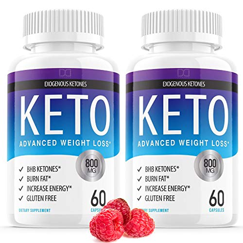Keto Diet Pills Advanced Weight Loss BHB Capsules Supplements Exogenous Raspberry Ketones for Ketosis with Belly Stomach Fat Burner Keto Vitamins for Women Men Appetite Suppressant Control (2 Pack)
