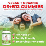 MaryRuth Organics Vitamin D3 + B12 Gummies | 2 Month Supply | Vitamin D & B12 Vitamin Supplements for Adults & Kids | Supports Bone Health | Promotes Energy Boost | Vegan | Non-GMO| 60 Servings