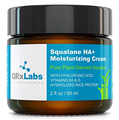 Pure Plant-Based Squalane HA+ Moisturizing Cream with Hyaluronic Acid – Organic ECOCERT Approved USDA Certified Squalane Derived from Sugarcane – Best Moisturizer For Face, Body & Skin - 2 fl / 60 ml