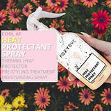 FoxyBae Cool AF Heat Protectant Hair Spray, Hair Oil Thermal Heat Protector Hair Styling Products Moisturizing Spray + Biotin for Hair Growth, Anti Frizz Hairspray for Damage, Breakage, Split Ends 8oz