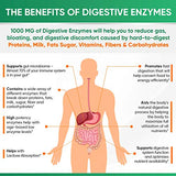 Digestive Enzymes 1000MG Plus Prebiotics & Probiotics Supplement, 180 Capsules, Organic Plant-Based Vegan Formula for Better Digestion & Lactose Absorption with Amylase & Bromelain, 1-2 Month Supply