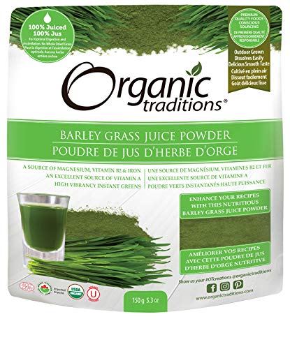 ORGANIC TRADITIONS Barley Grass Juice Powder, 150 GR