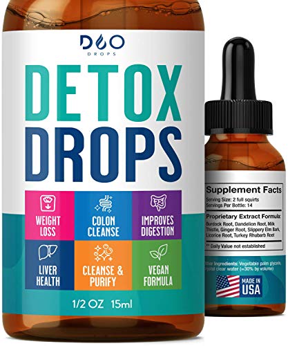 Detox Drops - 14 Day Cleanse for Colon and Digestion - Reduce Bloating, Liver and Kidney Detox, with Full Body Repair and Cleanse- for Men and Women