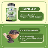 Ginger Root Capsules Organic 3850mg, Ginger Powder, Ginger Supplements, Ginger Pills, Ginger Extract, Ginger Root, Immune Support, Alternative to Ginger Chews, 90 Veg Capsule
