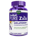 ZzzQuil Pure Zzzs, Melatonin Sleep Aid Gummies with Lavender, Valerian Root and Chamomile, Natural Wildberry Vanilla Flavor, Non-Habit Forming, Drug-Free, 72 Gummies