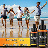 (2 Pack) Liquid Vitamin D3 with K2 - Vitamin D3 Drops 10000 IU + Sublingual Vitamin k2 Liquid with Coconut Oil | Supports Your Bones & Heart and Boost Your Immune System | Organic Vitamin D K2 Liquid
