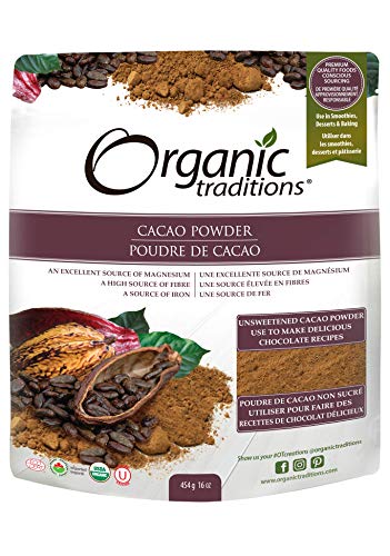 Organic Traditions Organic Powder, Cacao, 16 Ounce