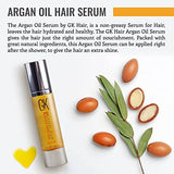 GKHAIR Smoothing Serum - 100% Pure Organic Argan Oil 1.69 Fl. Oz Hydrating Strength Shine Dry Damaged Repair Anti-Frizz Moistures Nourishment & Weightless Styling All Hair Types