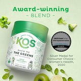 KOS Super Greens Powder - Spirulina, Chlorella, Wheatgrass Powder - Digestive Enzymes, Probiotics, Immune Support - Refreshing Green Apple Sorbet Flavor, 30 Servings