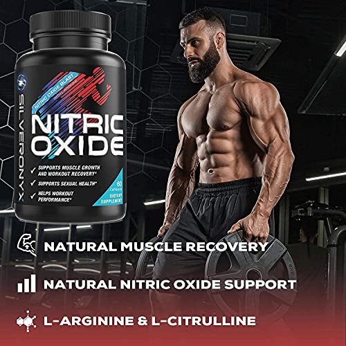 Extra Strength Nitric Oxide Supplement L Arginine 1300mg - Citrulline Malate, AAKG, Beta Alanine - Premium Muscle Building Nitric Booster for Strength & Energy to Train Harder - 60 Capsules