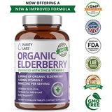 Organic Elderberry 3,750MG. Highest Quality and Potency Available - Three-in-One Formula - 2,000MG Organic Elderberry, 1,650MG Vitamin C and 50MG Zinc Gluconate Per Serving
